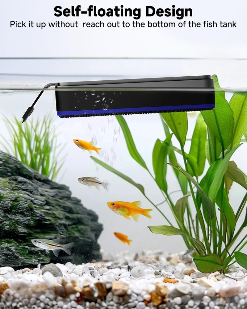 AQQA Magnetic Aquarium Fish Tank Glass Cleaner, Dual-Blades Algae Scraper Glass Cleaner Scrubber, Double Side Floating Aquarium Magnetic Brush for 0.4-1.0 Inch Thick Glass Aquariums Tank (XL) - Image 5